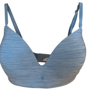 Victoria's Secret Bra Womens Size 34 DD Blue VS Logo Wireless 357962-B4M